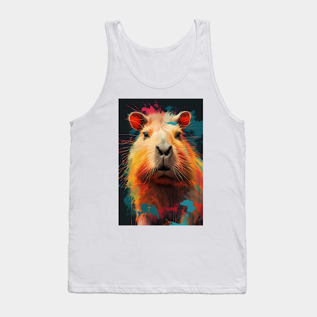 Vibrant Whiskers: Chromatic Hamster Delight Tank Top by AlexBRD